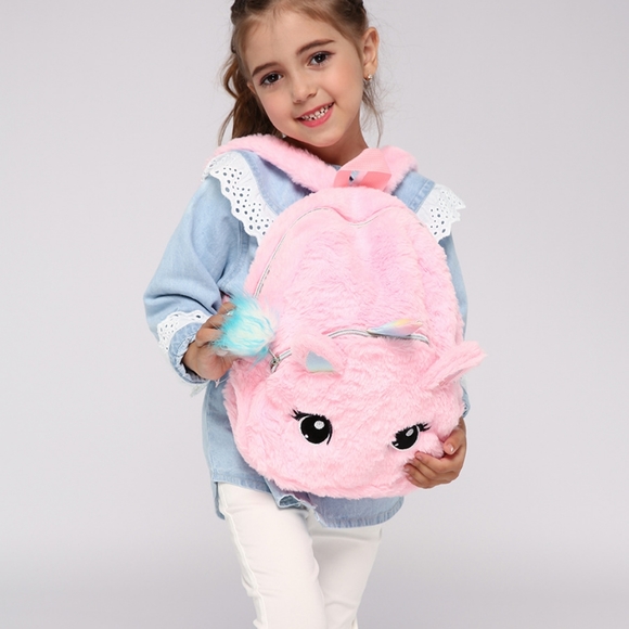Cute Plush Unicorn Toddler Mini Travel Bag Princess Plush Backpack for Girls 1-6 - Picture 14 of 16